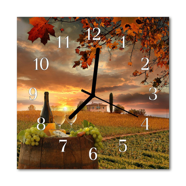 Glass Wall Clock Wine nature food and drinks nature multi-coloured