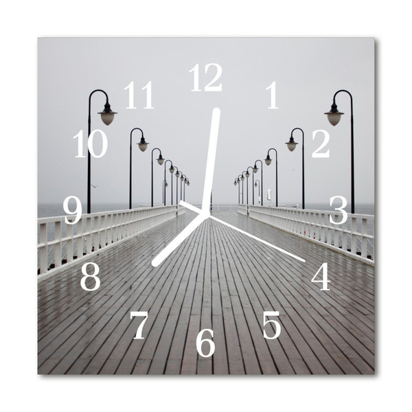 Glass Wall Clock Pier pier white