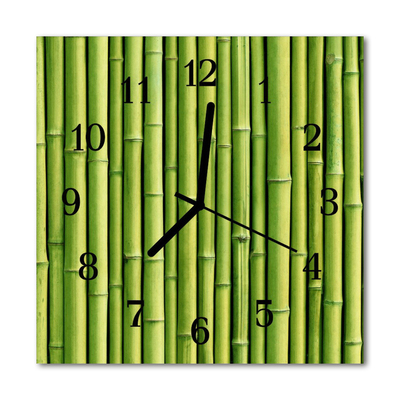 Glass Wall Clock Bamboo bamboo green