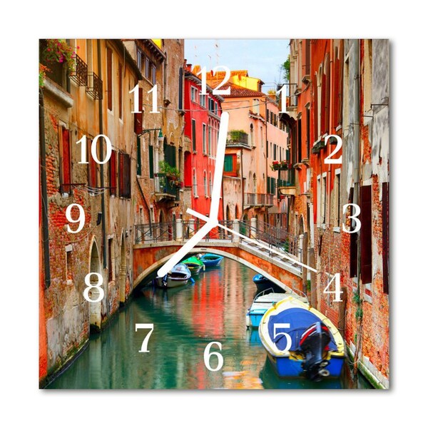 Glass Wall Clock Venice beverages multi-coloured