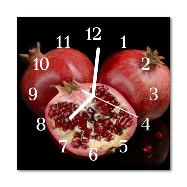 Glass Wall Clock Pomegranate pomegranate red