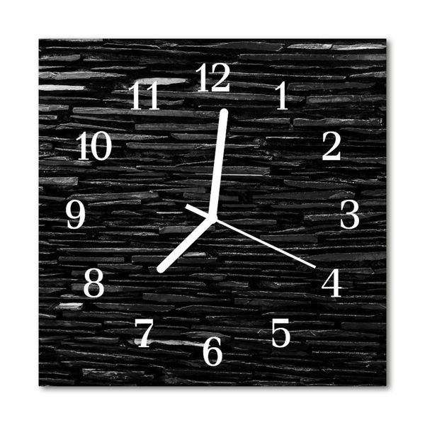 Glass Wall Clock Stones stones black