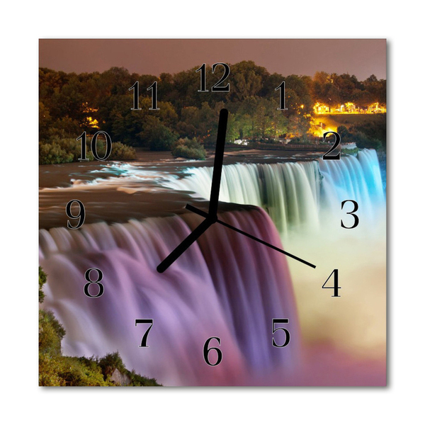 Glass Wall Clock Waterfall waterfall multi-coloured