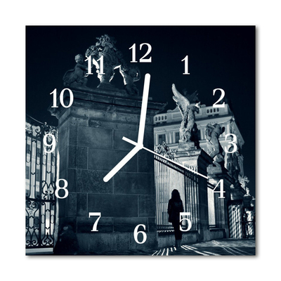 Glass Wall Clock Hradcany hradcany black