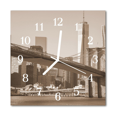 Glass Wall Clock Skyline beverages grey