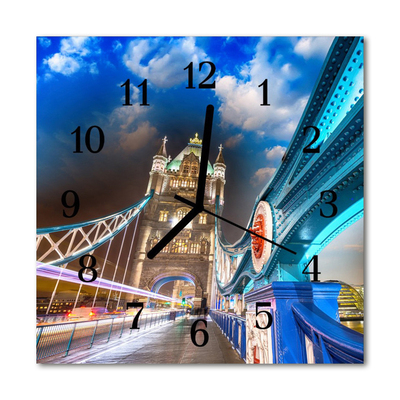 Glass Wall Clock Bridge architecture multi-coloured