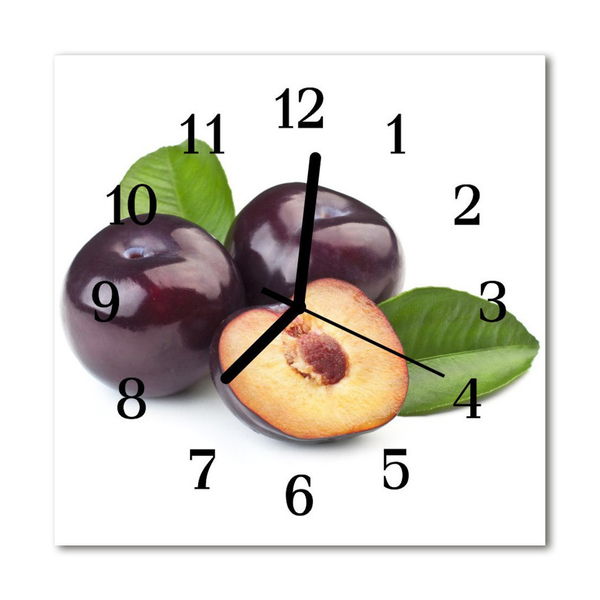 Glass Wall Clock Plums plums purple