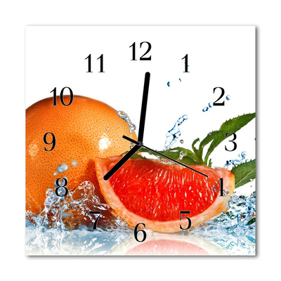 Glass Wall Clock Grapefruit fruit orange