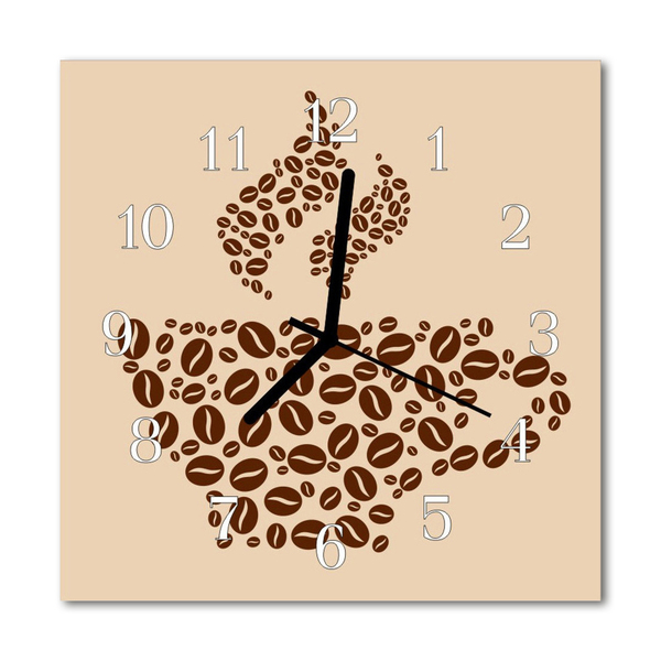 Glass Wall Clock Coffee food and drinks brown