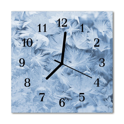 Glass Wall Clock Snowflakes snowflakes blue