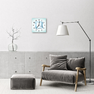 Glass Wall Clock Ice cream ice blue