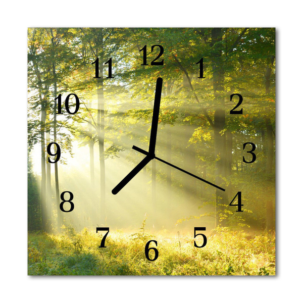 Glass Wall Clock Forest forest green