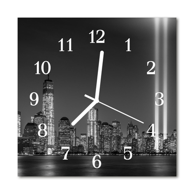 Glass Wall Clock Skyline beverages black