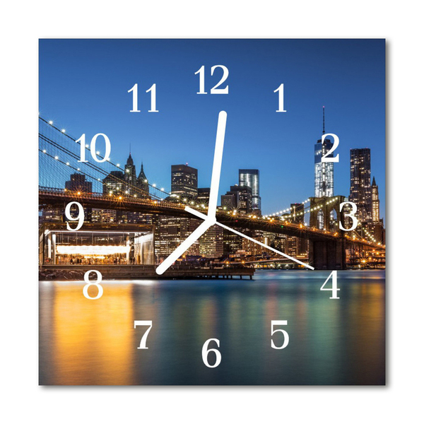 Glass Wall Clock Skyline beverages multi-coloured