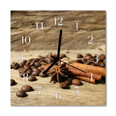 Glass Wall Clock Anise cinnamon anise cinnamon brown