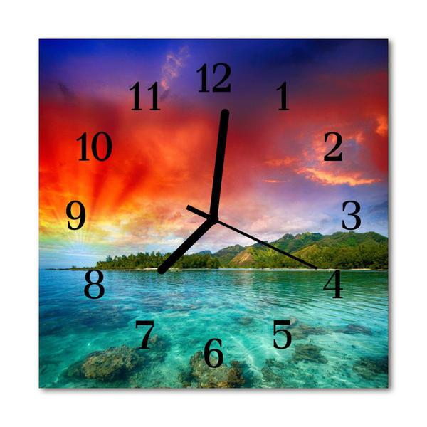 Glass Wall Clock Landscape landscape multi-coloured