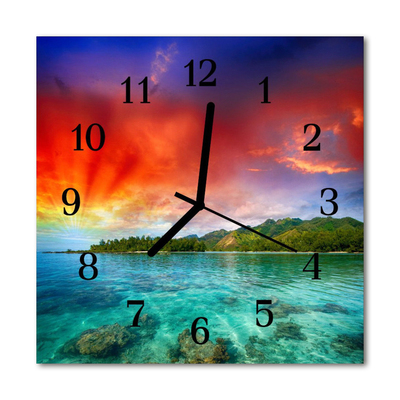 Glass Wall Clock Landscape landscape multi-coloured