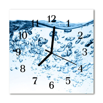 Glass Wall Clock Water water blue