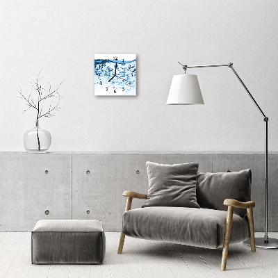 Glass Wall Clock Water water blue