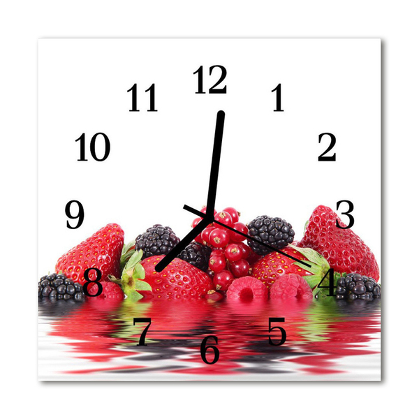 Glass Wall Clock Fruit fruit red