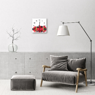 Glass Wall Clock Fruit fruit red