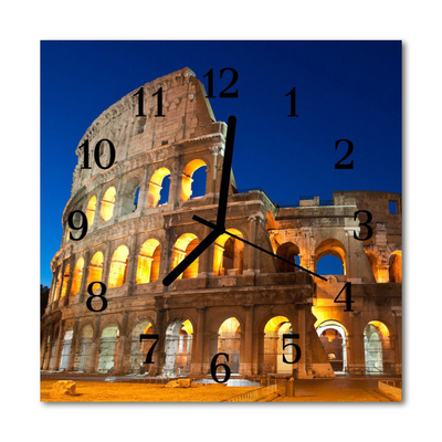 Glass Wall Clock Colosseum colosseum yellow