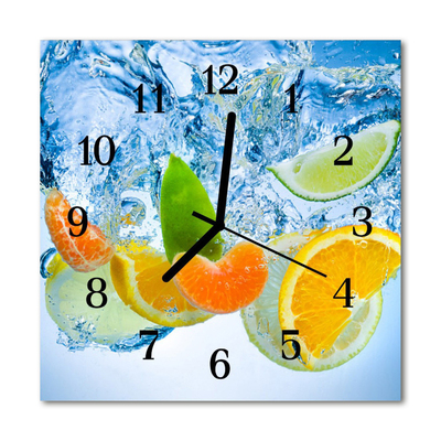 Glass Wall Clock Citrus plants multi-coloured