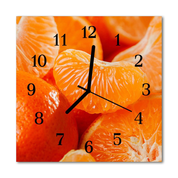 Glass Wall Clock Tangerines fruit orange