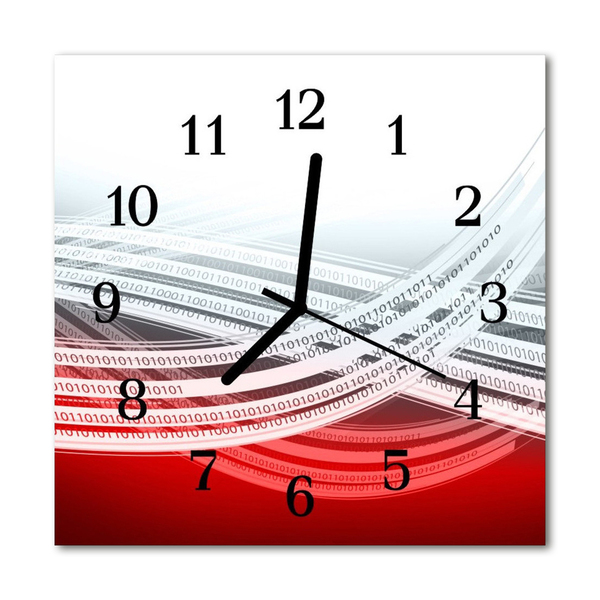 Glass Wall Clock Abstract abstract art red