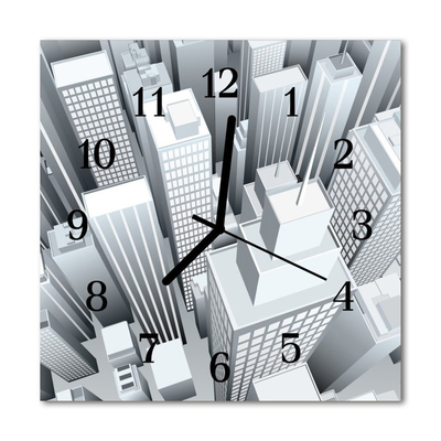 Glass Wall Clock Buildings building grey