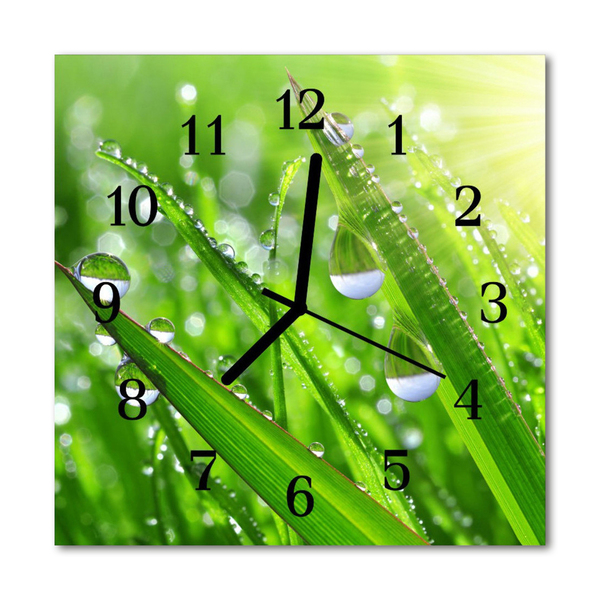 Glass Wall Clock Dew dew green