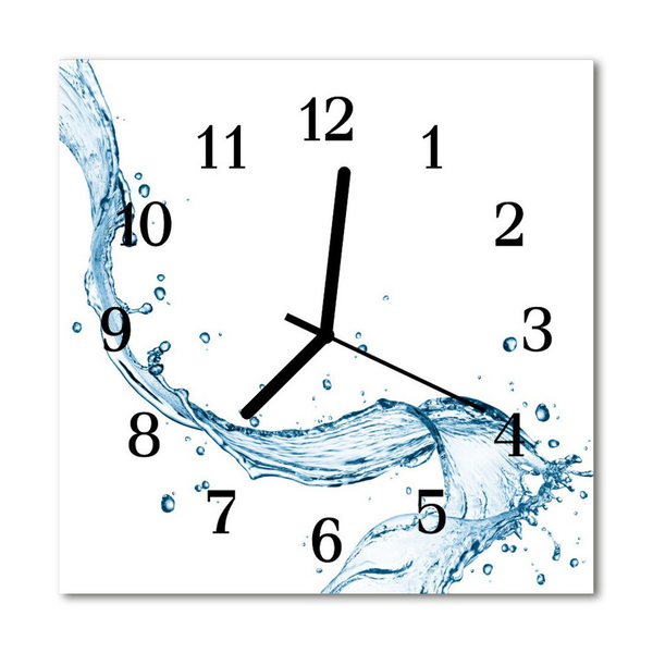 Glass Wall Clock Water water white