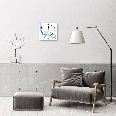 Glass Wall Clock Water water white