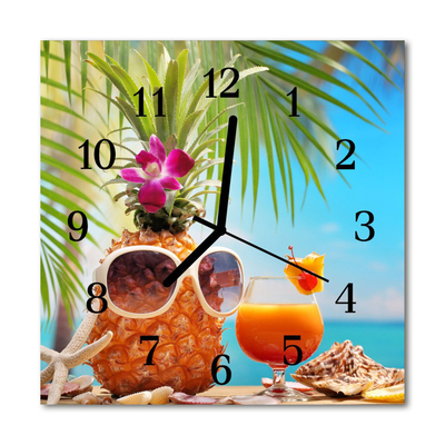 Glass Wall Clock Vacation nature multi-coloured