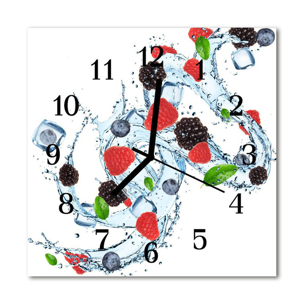 Glass Wall Clock Fruit ice cream fruit ice blue