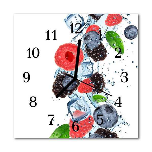 Glass Wall Clock Fruit ice cream fruit ice blue