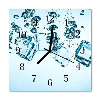 Glass Wall Clock Ice cream ice blue