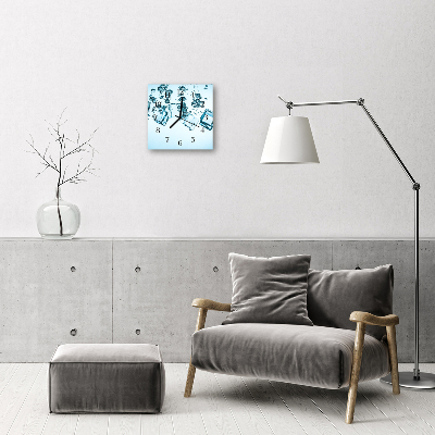 Glass Wall Clock Ice cream ice blue