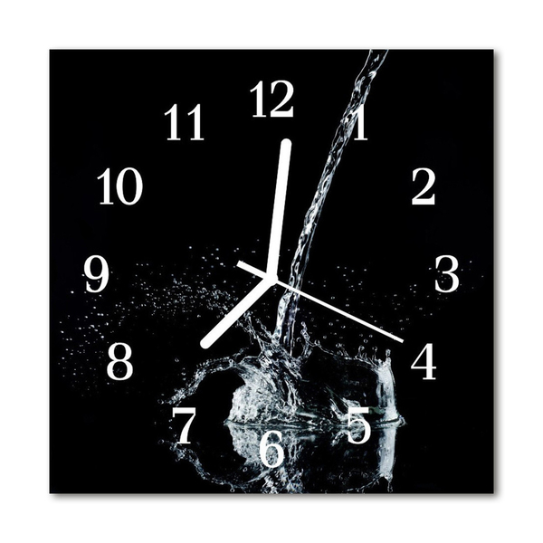 Glass Wall Clock Water water black