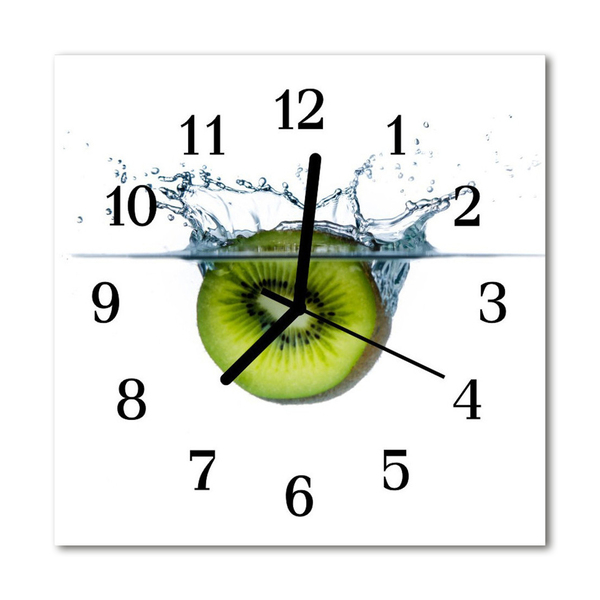 Glass Wall Clock Kiwi fruit green