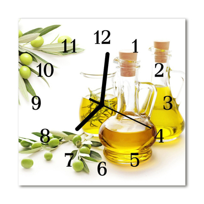 Glass Wall Clock Oil food and drinks yellow