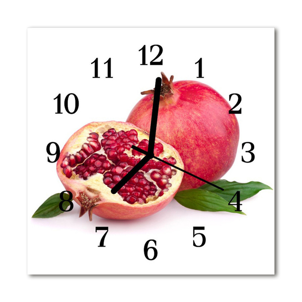 Glass Wall Clock Grenade fruit pink