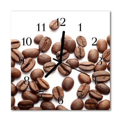 Glass Wall Clock Coffee beans food and drinks brown