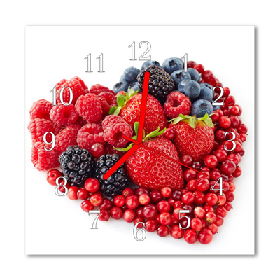 Glass Wall Clock Fruit fruit red