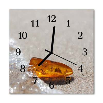 Glass Wall Clock Amber amber gold