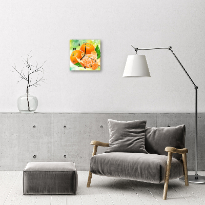 Glass Wall Clock Oranges fruit orange