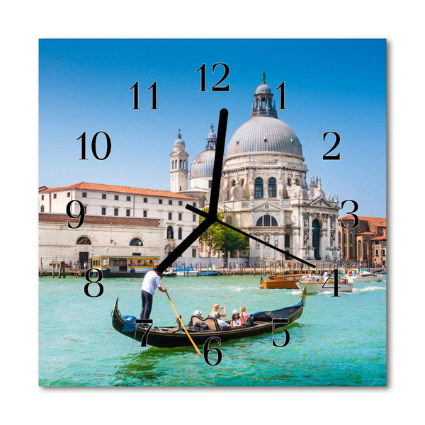 Glass Wall Clock Venice beverages blue