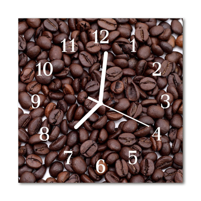 Glass Wall Clock Coffee beans food and drinks brown