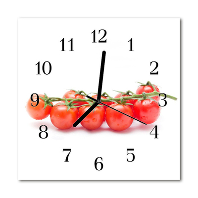 Glass Wall Clock Tomatoes food and drinks white