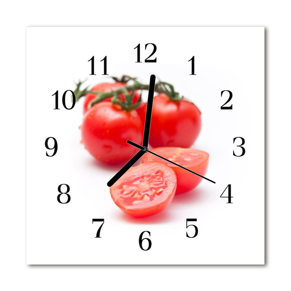 Glass Wall Clock Tomatoes food and drinks red